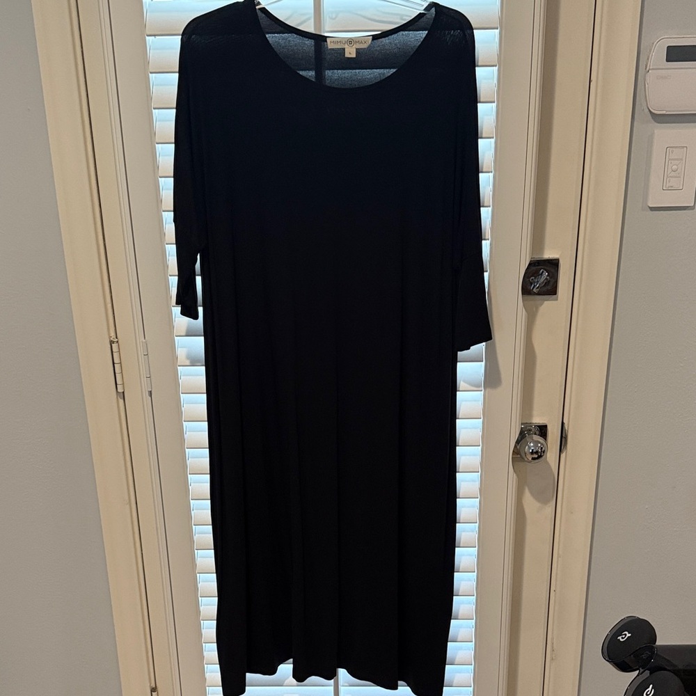 Mimu maxi black frock, size large